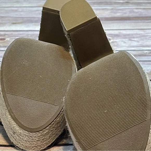 Kaari Blue Vera Size 8.5 Olive Green Suede Platform Espadrille Jute Heel - Picture 8 of 14